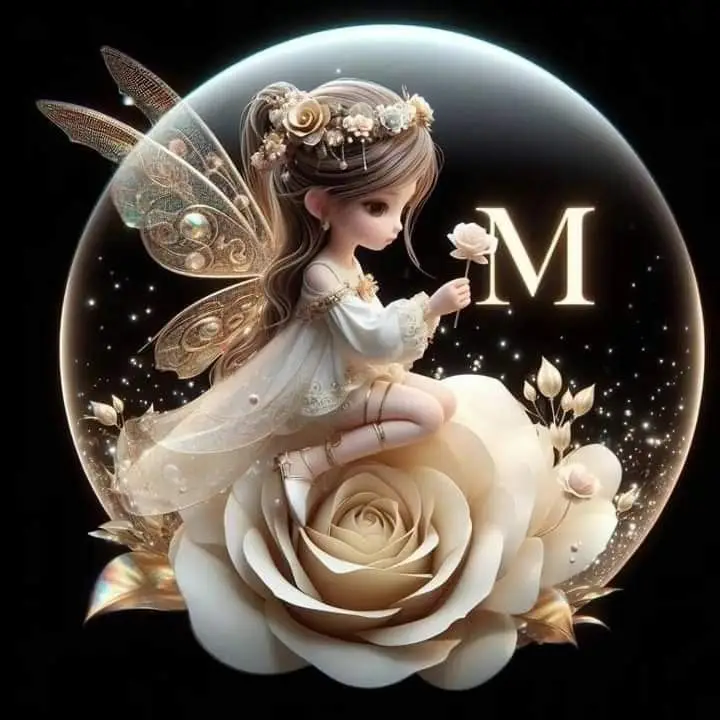 M-name-stylish-black-dp