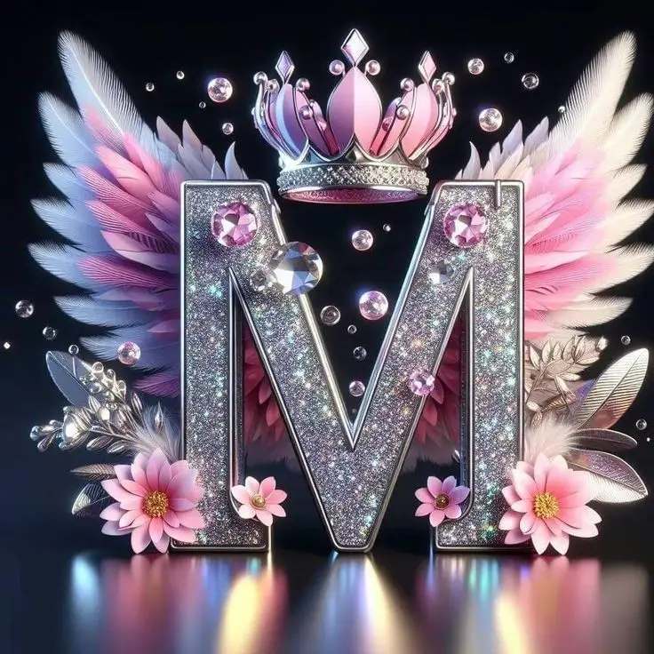 M-name-stylish-black-dp